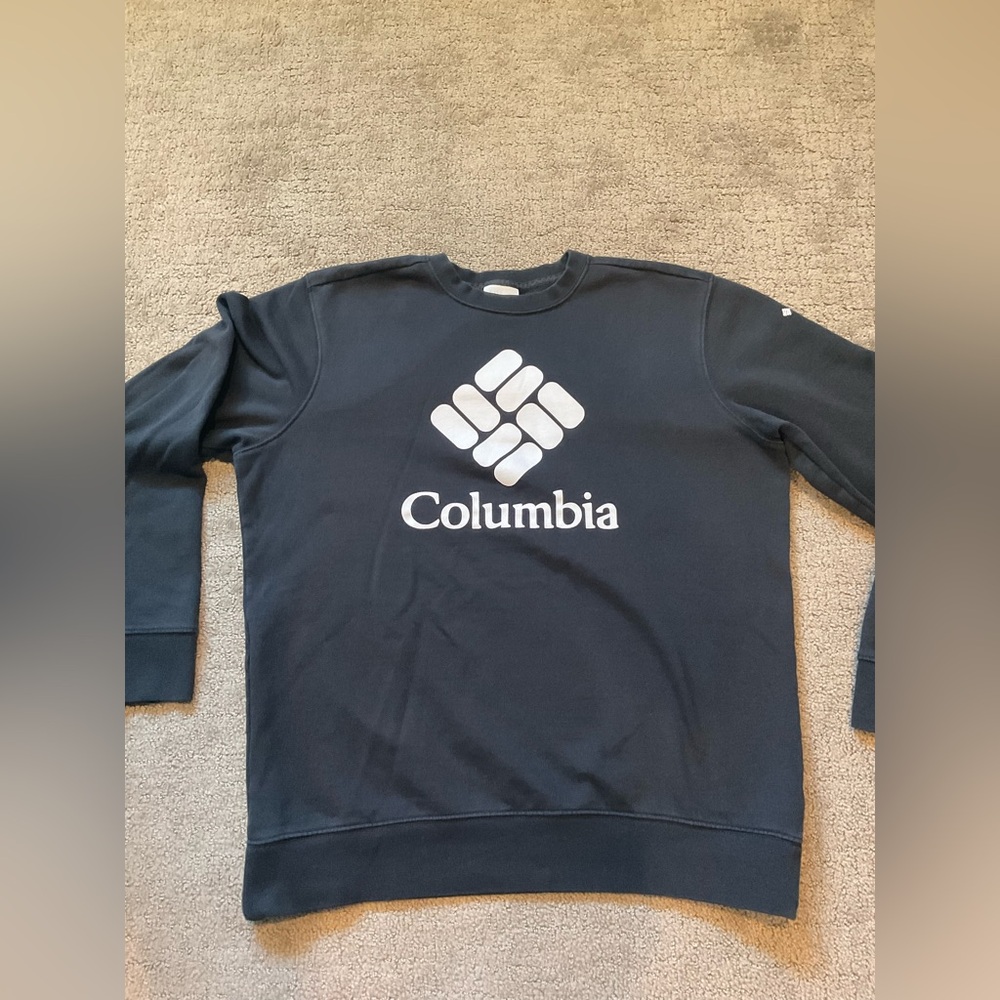 Columbia Men’s Black Logo Crewneck Pullover Sweatshirt Size Medium